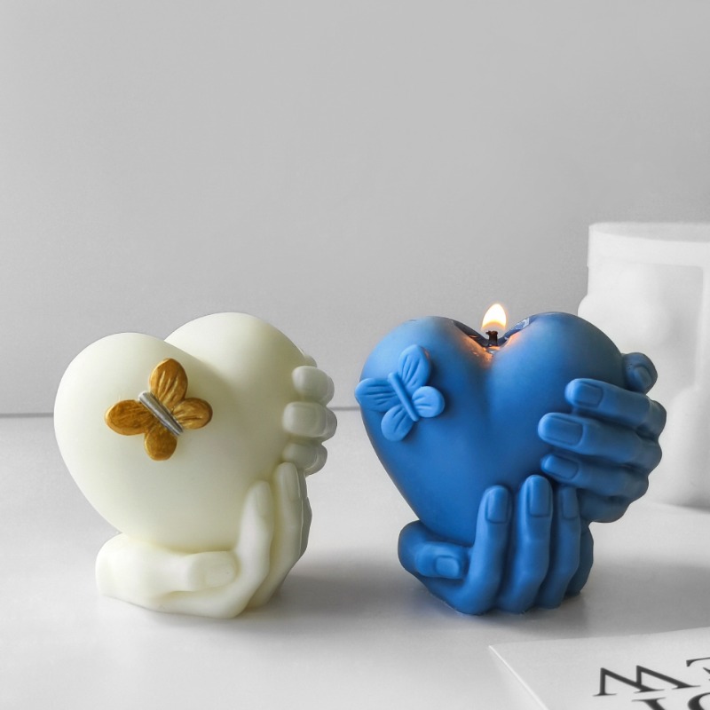 Soap Making Equipment For Beginners - Hand Hold Love Silicone Candle Mold