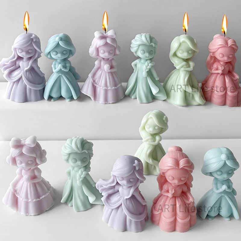 Soap Making Equipment For Beginners - 6 Princess Doll Silicone Candle Mold