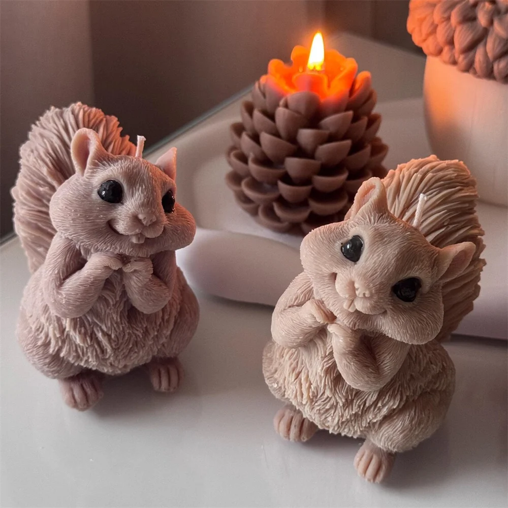 Soap Making Additives - Cute Squirrel Candle Silicone Mold 3D