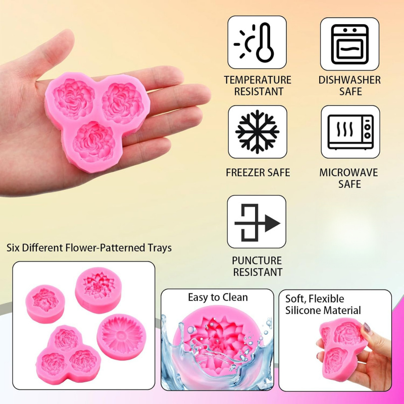6 Hole 3D Floral Silicone Mold - Soap Making Kit Amazon review and price