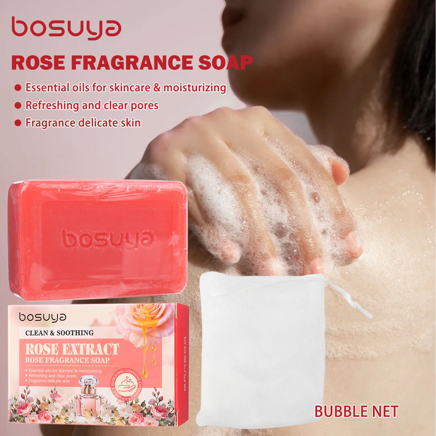 Rose soap, body and back clean - Essential Oil Soap review and price